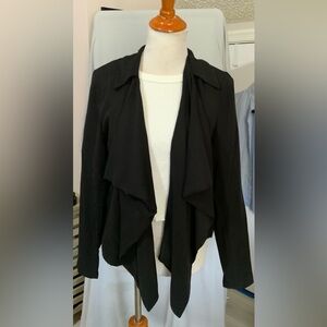 Bar III Black Drape Front Jacket | 100% Lyocell | Size Medium